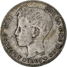 Spain, Alfonso XIII, Peseta, 1901, Madrid, Silver, VF(30-35), KM:706