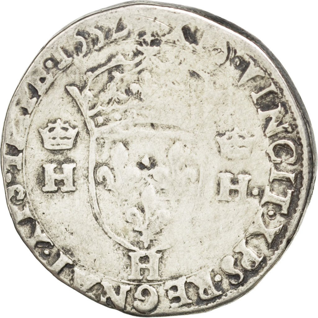 FRANCE, Teston, 1552, La Rochelle, VG(8-10), Silver, Sombart #4558, 9.04