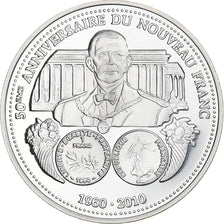 France, Medal, Nouveau Franc De Gaulle, 2010, Proof, MS(65-70), Silver