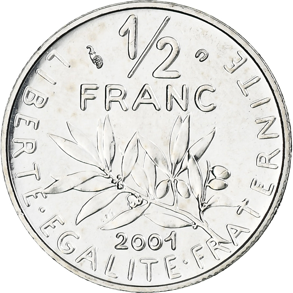 Francia, Semeuse, 1/2 Franc, 2001, Monnaie de Paris, BU, FDC, Nichel, KM:931.1