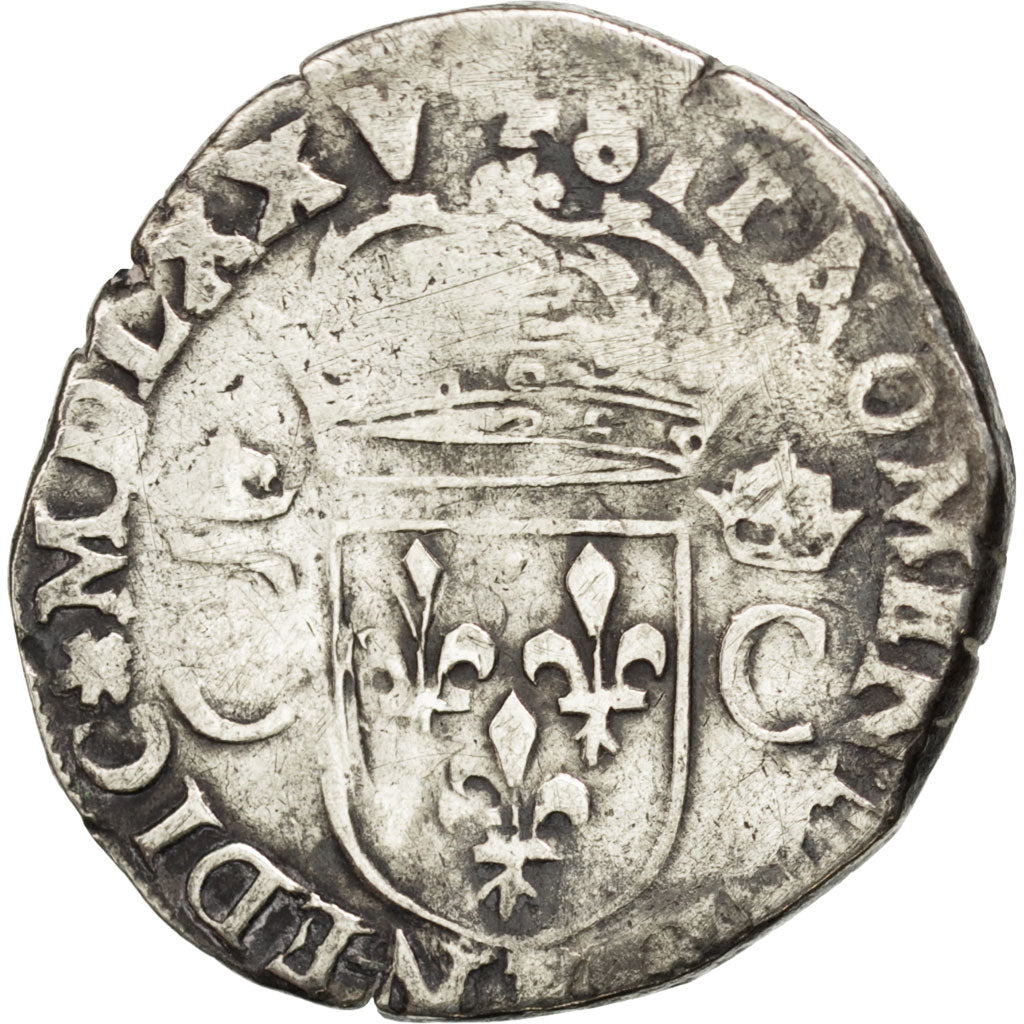 Henri III, au nom de Charles IX, Teston, 10ème type, 1575 T, Nantes, Sombart 4..