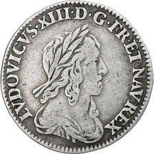França, Louis XIII, 1/12 Ecu, 1642, Paris, rose, EF(40-45), Prata, KM:132
