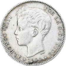 Spain, Alfonso XIII, Peseta, 1900, Madrid, Silver, EF(40-45), KM:706