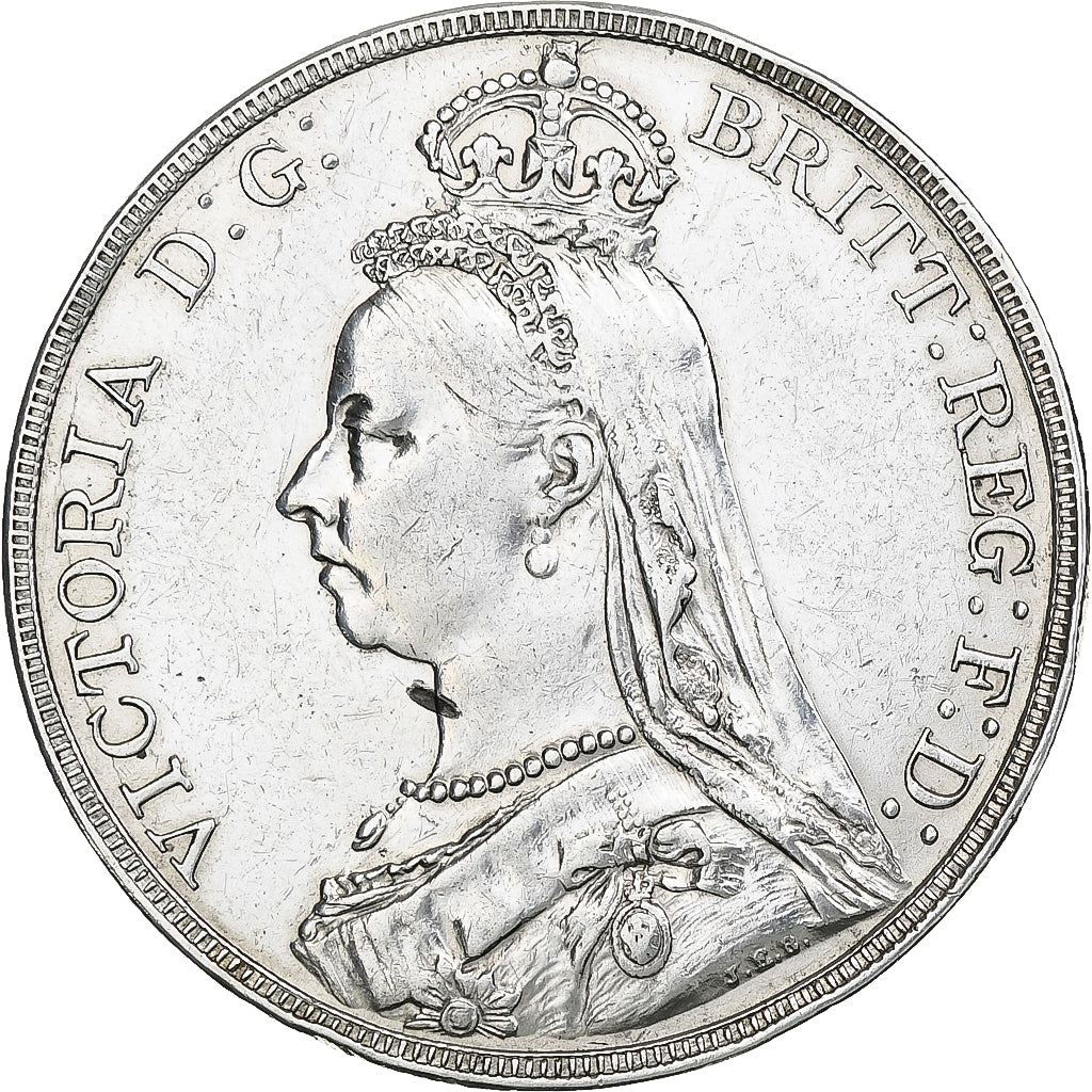 Royaume-Uni, Victoria, Jubilee Head, Crown, 1889, Londres, TTB+, Argent, KM:765