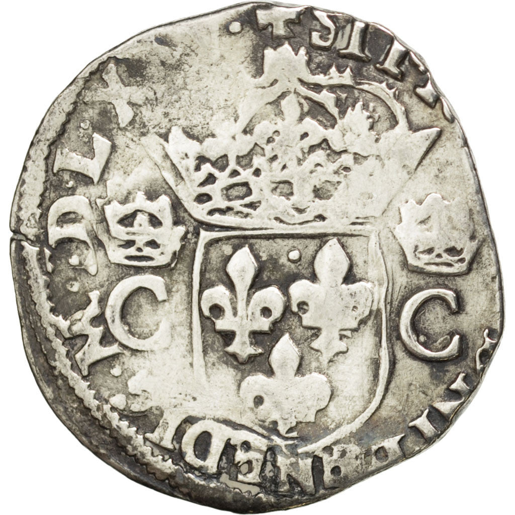 Coin, France, Teston, 1575, Rennes, VF(20-25), Silver, Sombart:4602