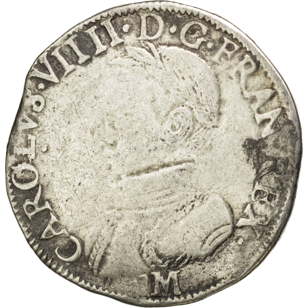 FRANCE, Teston, 1562, Toulouse, VF(20-25), Silver, Sombart #4602, 9.07