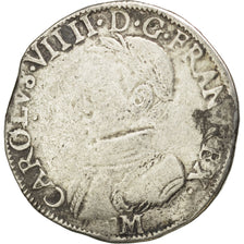 FRANCE, Teston, 1562, Toulouse, VF(20-25), Silver, Sombart #4602, 9.07