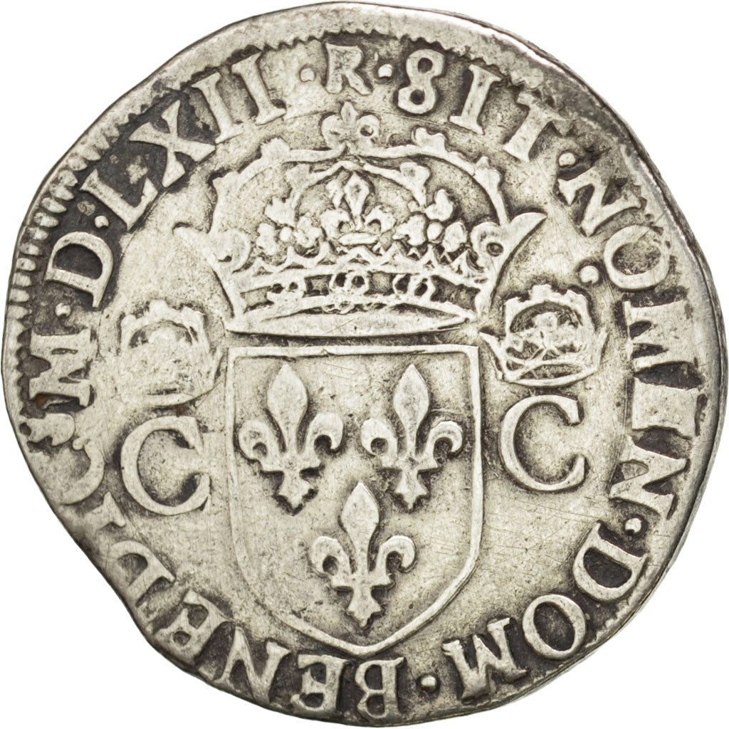 FRANCE, Teston, 1562, Toulouse, VF(20-25), Silver, Sombart #4602, 9.07