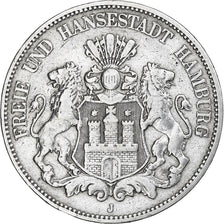 Germany, 5 Mark, 1876, Hamburg, Silver, VF(30-35), KM:598