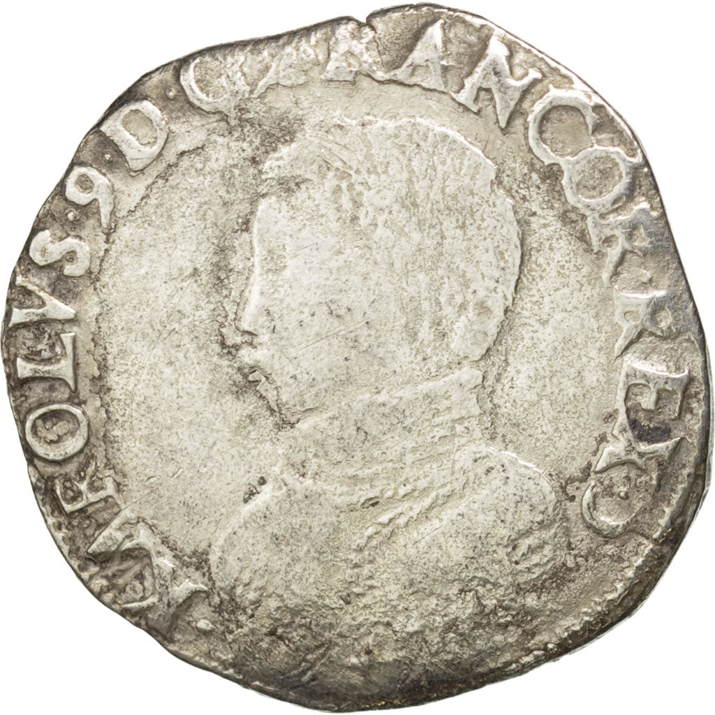 FRANCE, Teston, 1564, Bayonne, VF(20-25), Silver, Sombart #4610, 8.81