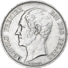 Belgium, Leopold I, 5 Francs, 1851, Brussels, Silver, EF(40-45), KM:17