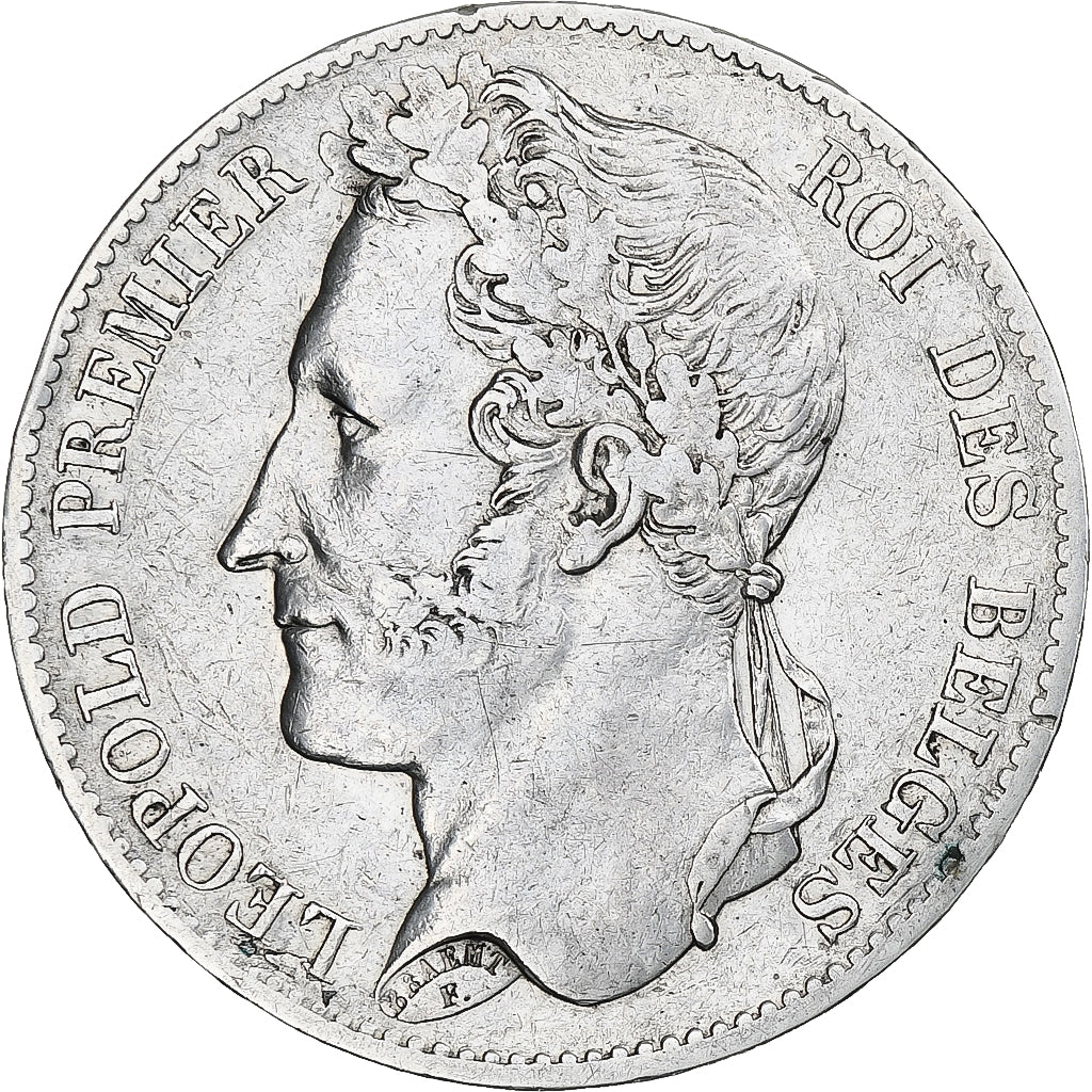 Belgique, Leopold I, 5 Francs, 1849, Bruxelles, Tranche A, TB+, Argent, KM:3