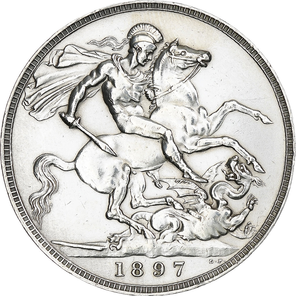 United Kingdom, Victoria, Crown, 1897, London, Silver, AU(55-58), KM:783