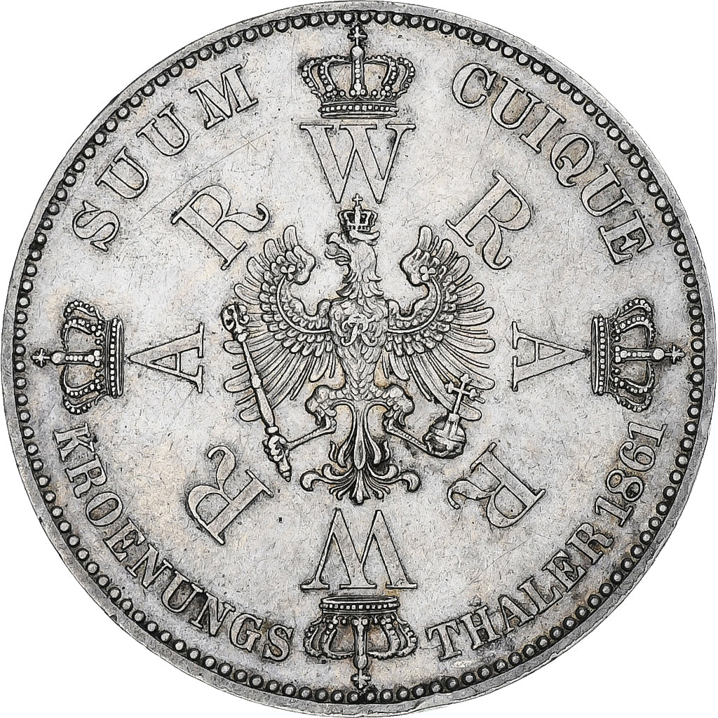 Prussia, Wilhelm I, Thaler, 1861, Berlin, Silver, AU(50-53), KM:488