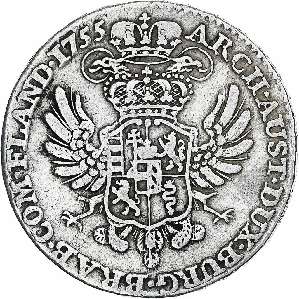Austrian Netherlands, Maria Theresa, 1/2 crown, 1755, Anvers, Silver