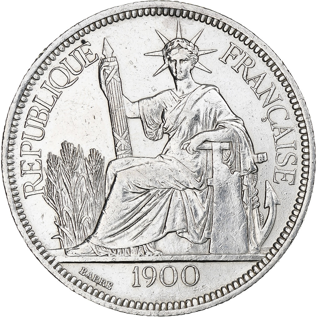 French Indochina, Piastre, 1900, Paris, Silver, EF(40-45), KM:5a.1