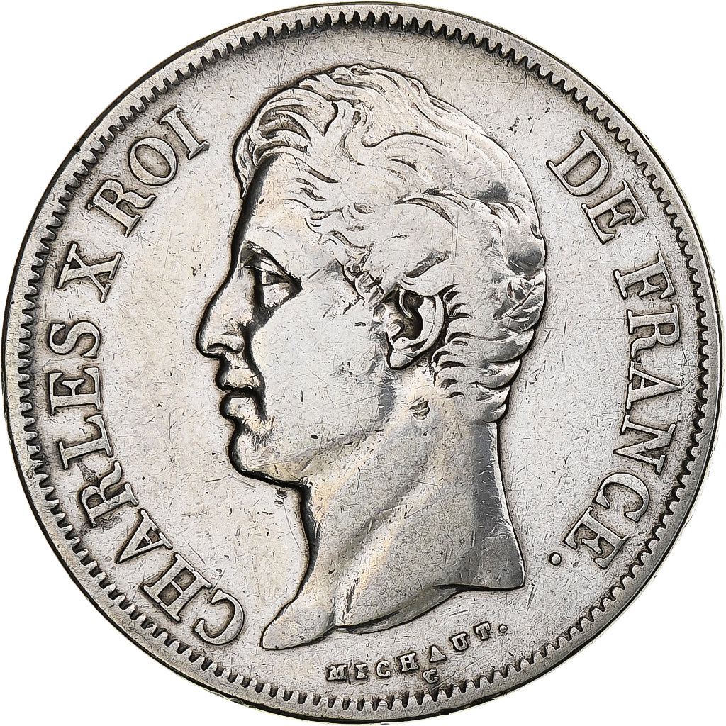 France, Charles X, 5 Francs, 1829, Rouen, Silver, VF(30-35), Gadoury:644