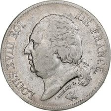 Frankreich, 5 Francs, Louis XVIII, 1822, Paris, Silber, S+, Gadoury:614