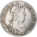 France, Louis XIV, 1/2 Écu à la mèche longue, 1647, Montpellier, Silver