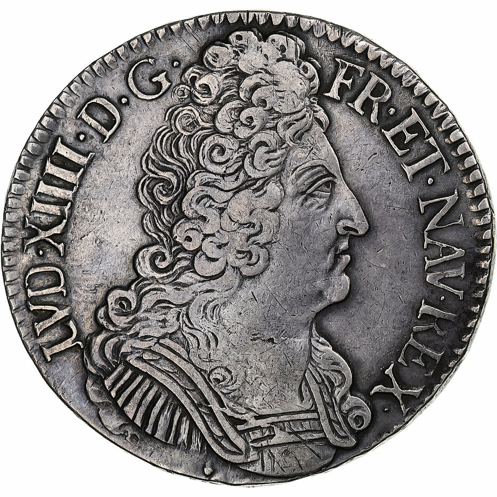 France, Louis XIV, Ecu aux 3 couronnes, 1709, Aix, Silver, EF(40-45)