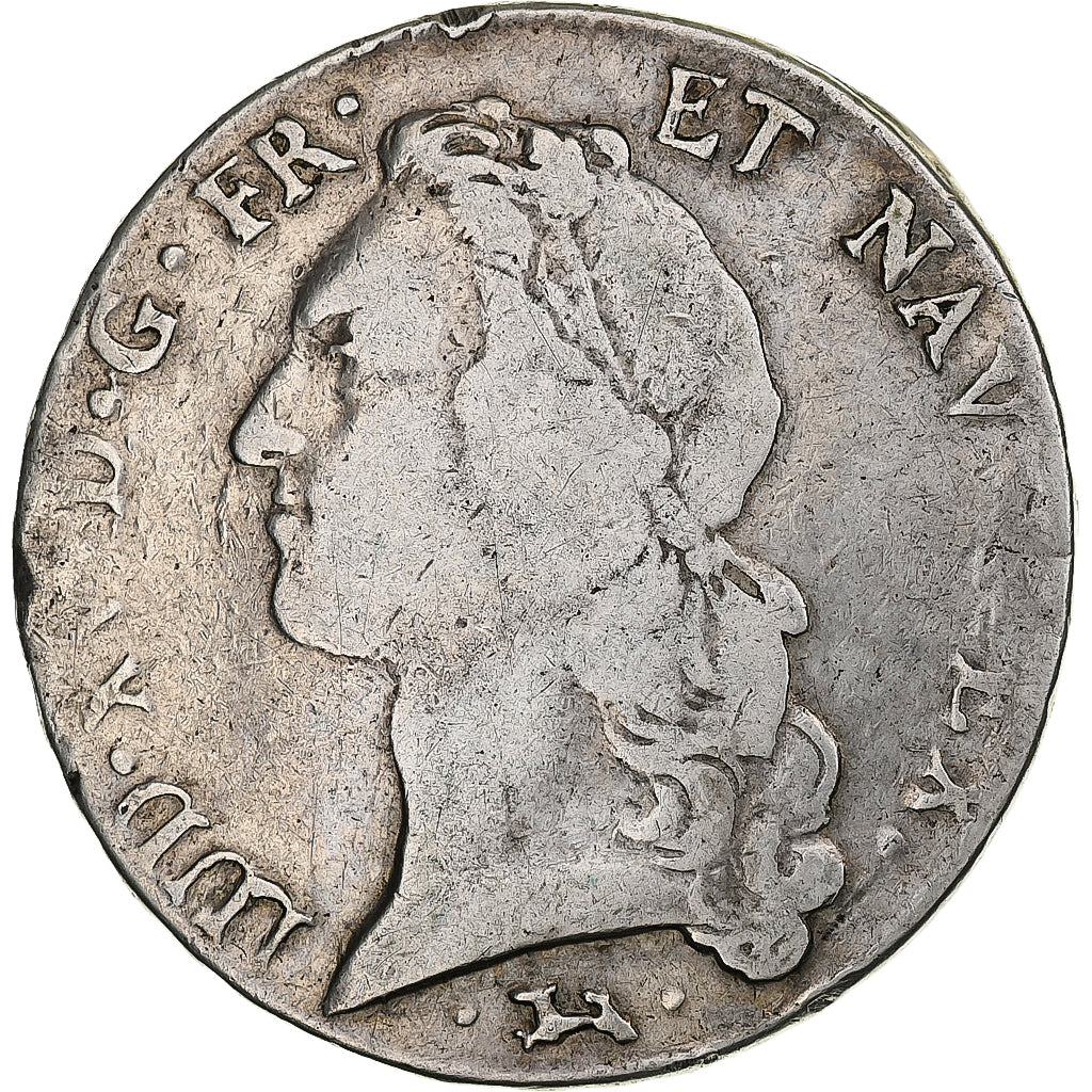 Francia, Louis XV, Écu au bandeau, 1751, Bayonne, Plata, BC+, Gadoury:322