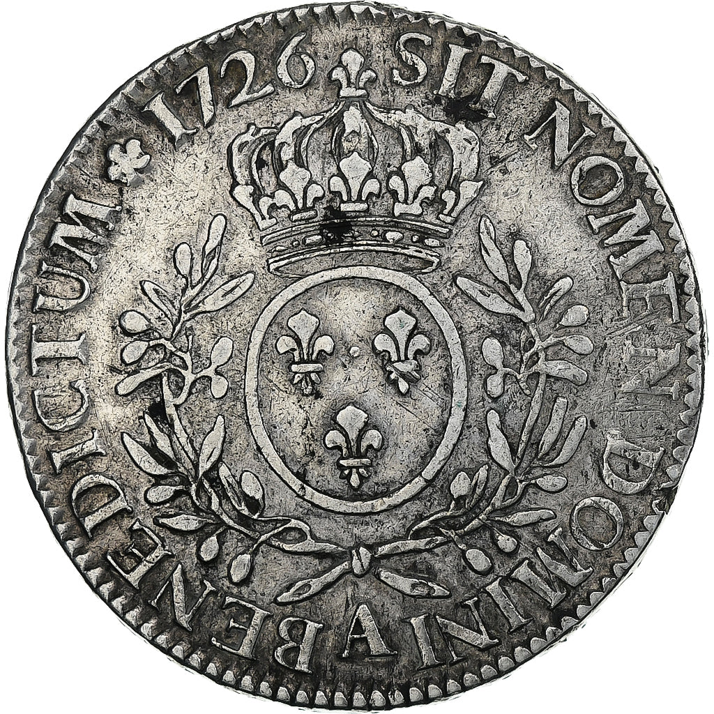 France, Louis XV, Ecu aux branches d'olivier, 1726, Paris, Argent, TB+
