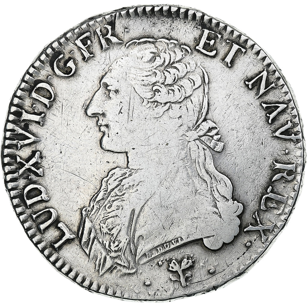 França, Louis XVI, Ecu aux branches d'olivier, 1786, Bayonne, Prata, VF(30-35)