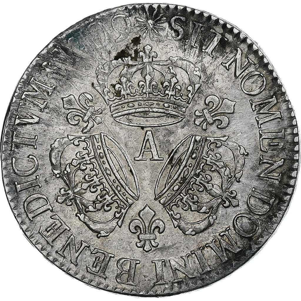 France, Louis XIV, Ecu aux 3 couronnes, 1709, Paris, Silver, EF(40-45)