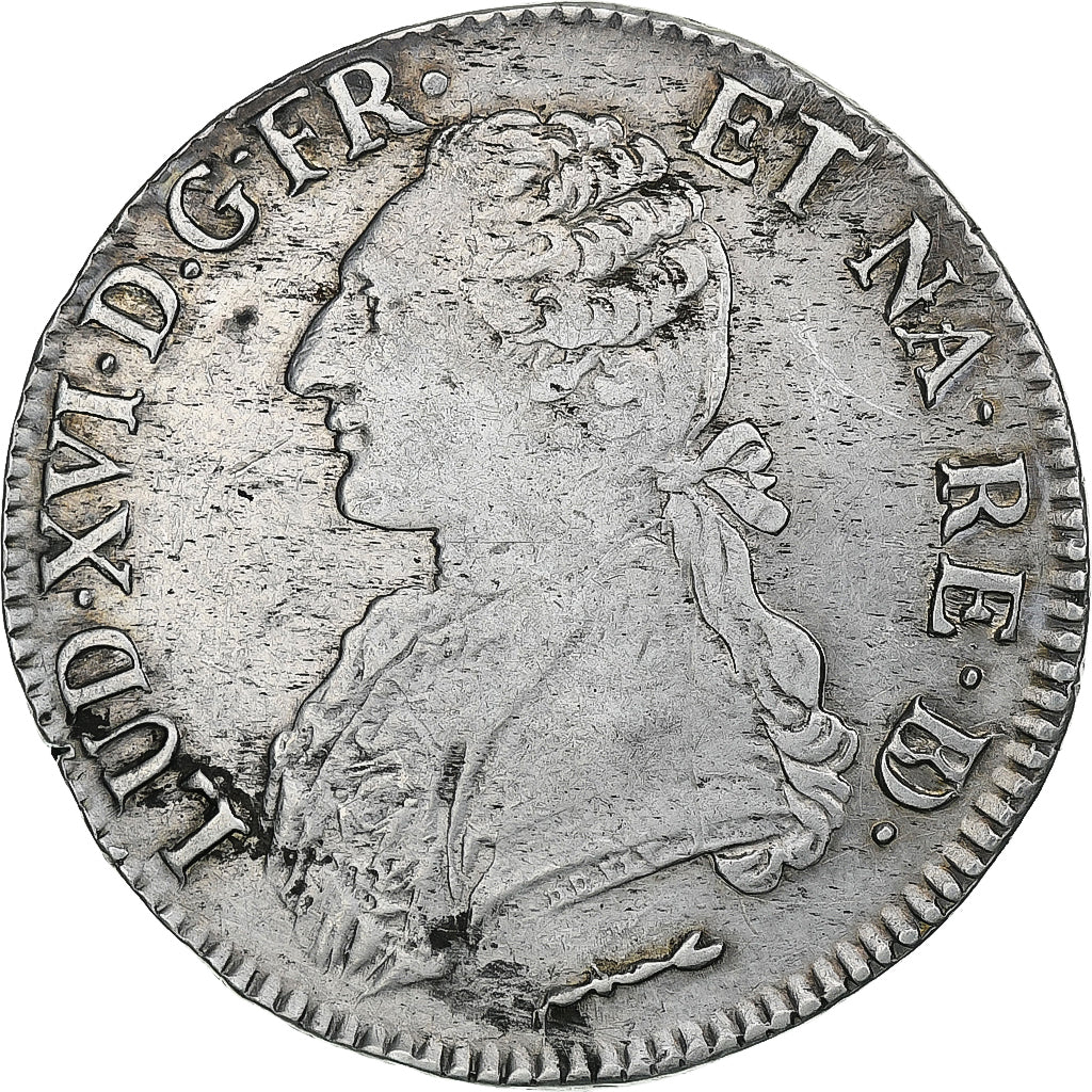 Francia, Louis XVI, Écu de Béarn aux branches d'olivier, 1784, Pau, Argento