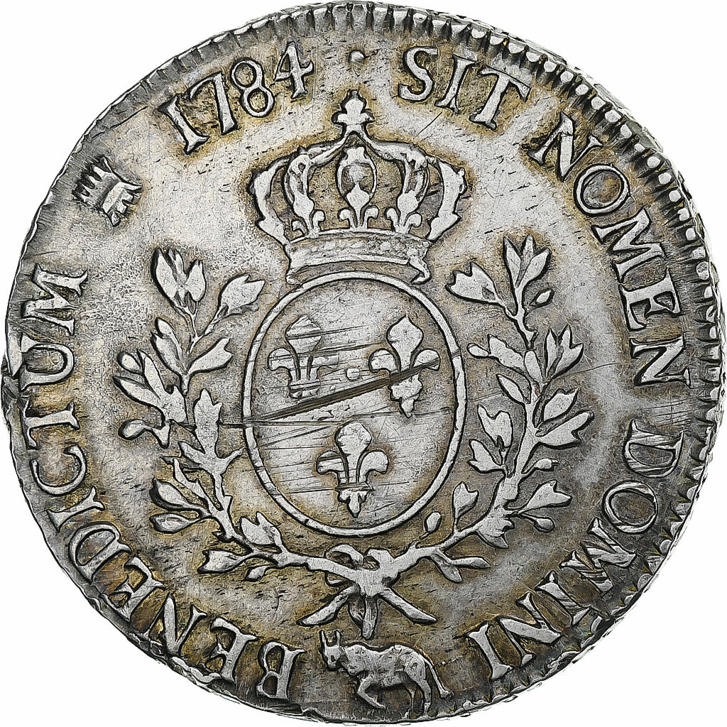 Francia, Louis XVI, Écu de Béarn aux branches d'olivier, 1784, Pau, Argento