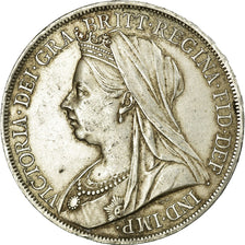 Coin, Great Britain, Victoria, Crown, 1900, AU(50-53), Silver, KM:783