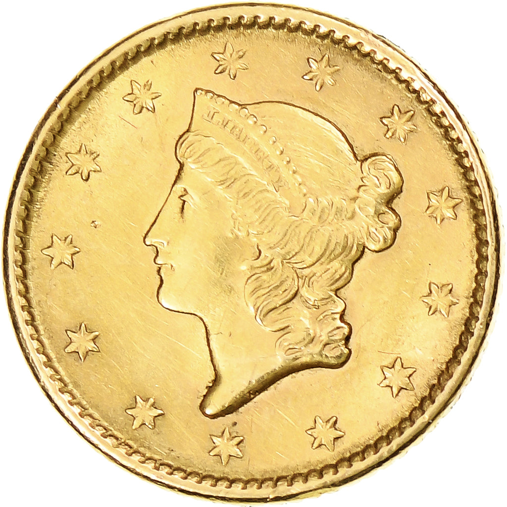 États-Unis, Dollar, Liberty Head, 1851, Philadelphie, Or, TTB+