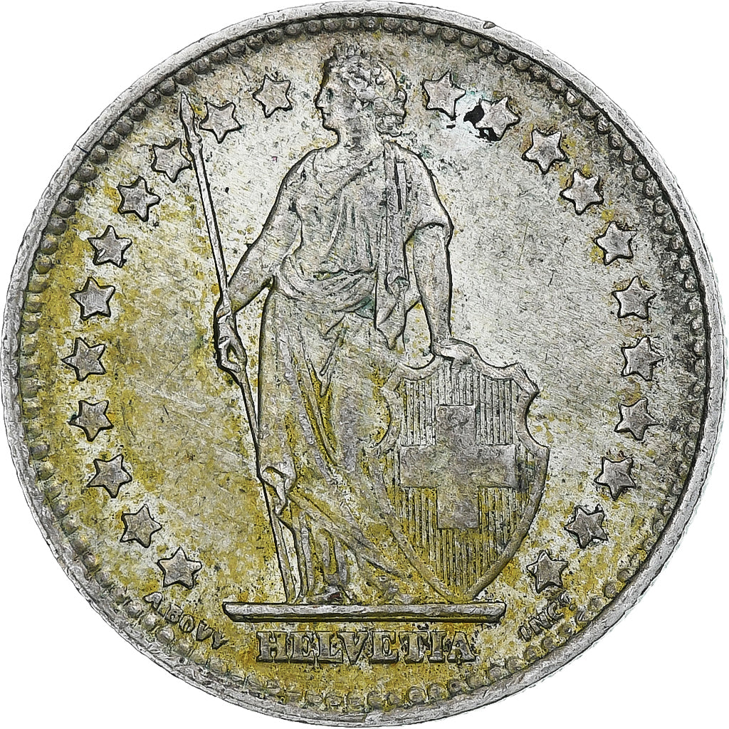 Switzerland, Franc, Helvetia, 1945, Bern, Silver, EF(40-45), KM:24