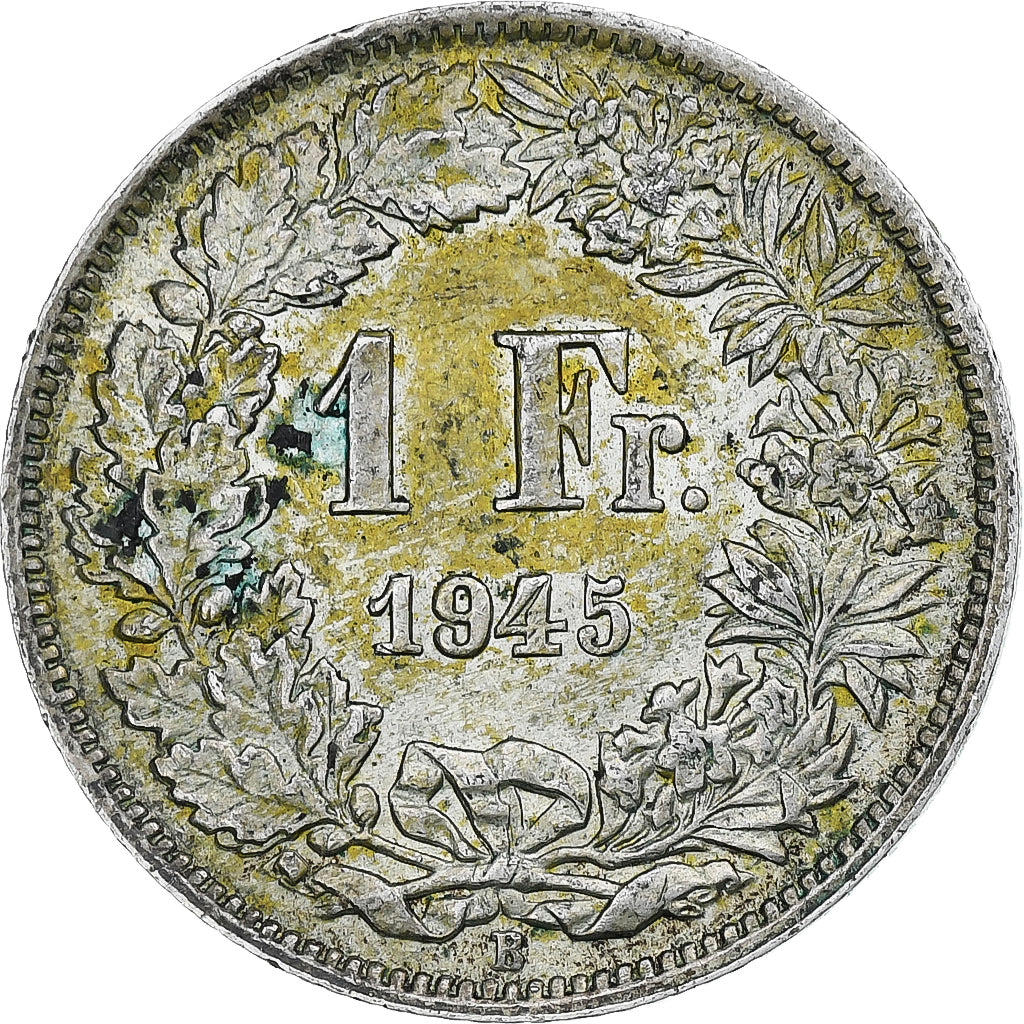 Switzerland, Franc, Helvetia, 1945, Bern, Silver, EF(40-45), KM:24