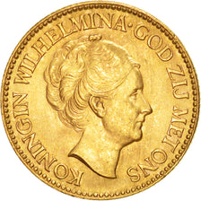 NETHERLANDS, 10 Gulden, 1932, KM #162, AU(55-58), Gold, 22.5, 6.75