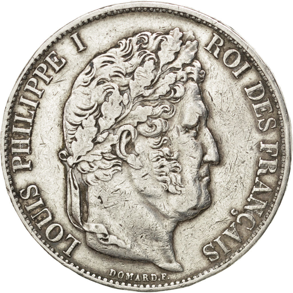 Francia, Louis-Philippe, 5 Francs, 1844, Lille, BB, Argento, KM:749.13, Gadou...