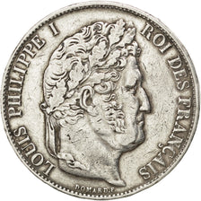 Francia, Louis-Philippe, 5 Francs, 1844, Lille, BB, Argento, KM:749.13, Gadou...