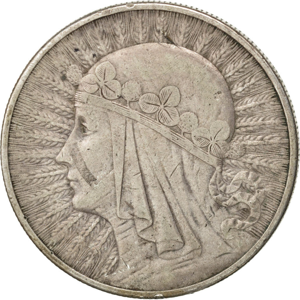POLAND, 10 Zlotych, 1932, Warsaw, KM #22, VF(30-35), Silver, 34, 21.93