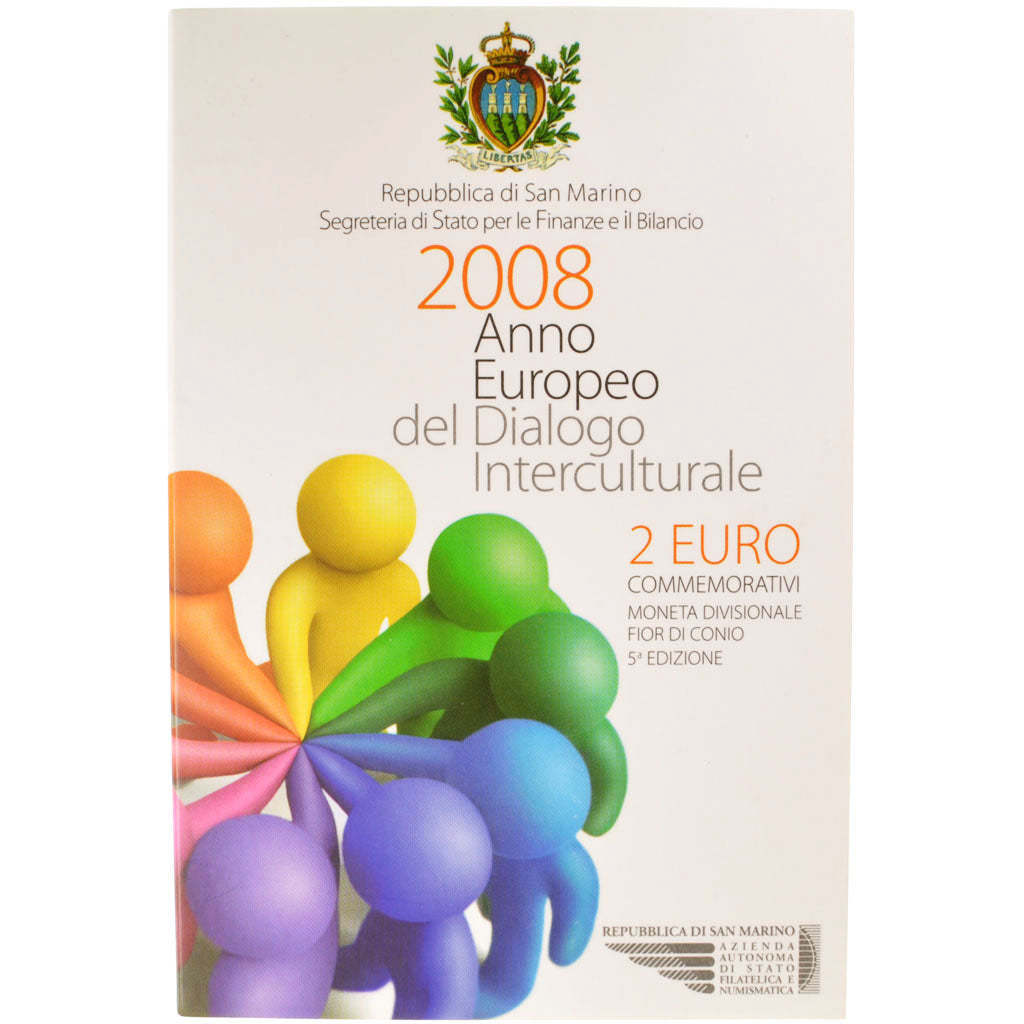 Saint-Marin, Coffret 2 Euro Commémorative 2008, Dialogue interculturel, KM 487