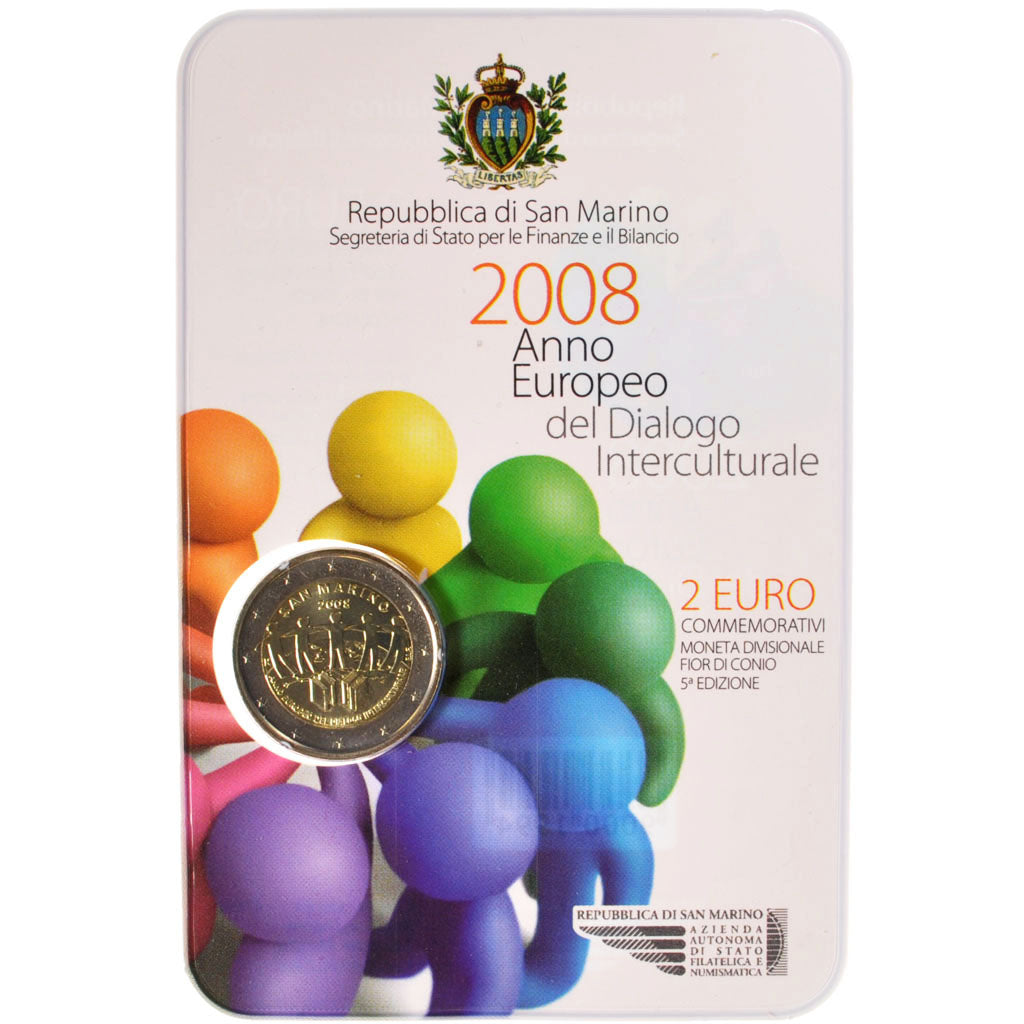 Saint-Marin, Coffret 2 Euro Commémorative 2008, Dialogue interculturel, KM 487