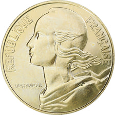 France, 20 Centimes, Marianne, 1988, Pessac, Aluminum-Bronze, MS(63), KM:930