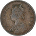 INDIA - BRITANNICA, Victoria, 1/4 Anna, 1876, Calcutta, Rame, MB+, KM:467