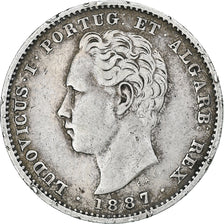 Portugal, Luis I, 200 Reis, 1887, Lisbon, Silver, VF(30-35), KM:512