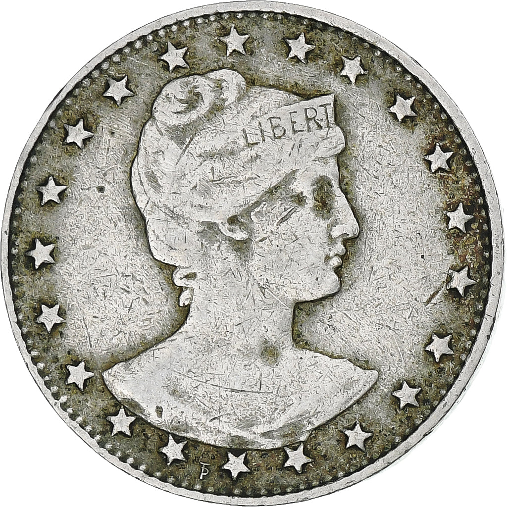 Brazil, 100 Reis, Liberté, 1901, Rio de Janeiro, Copper-nickel, VF(30-35)
