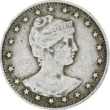 Brazil, 100 Reis, Liberté, 1901, Rio de Janeiro, Copper-nickel, VF(30-35)