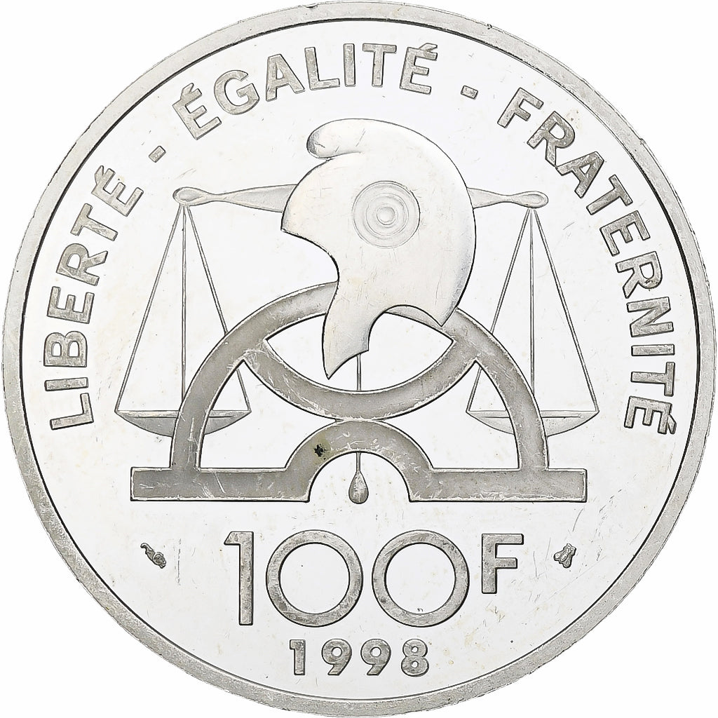France, 100 Francs, Condorcet, 1998, Monnaie de Paris, BE, Silver, MS(60-62)