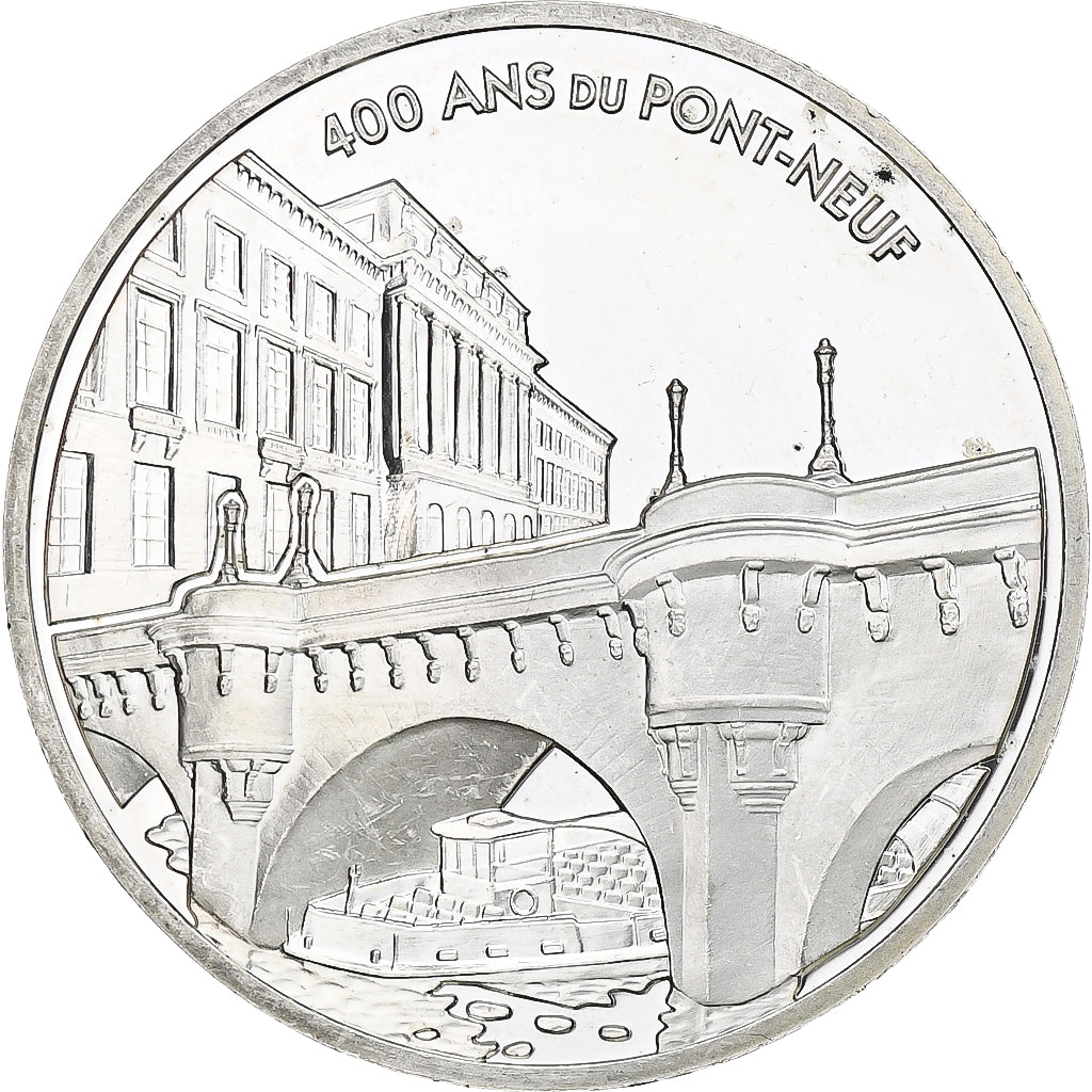France, 1 1/2 Euro, Pont-Neuf, 2007, Monnaie de Paris, BE, MS(60-62), Silver