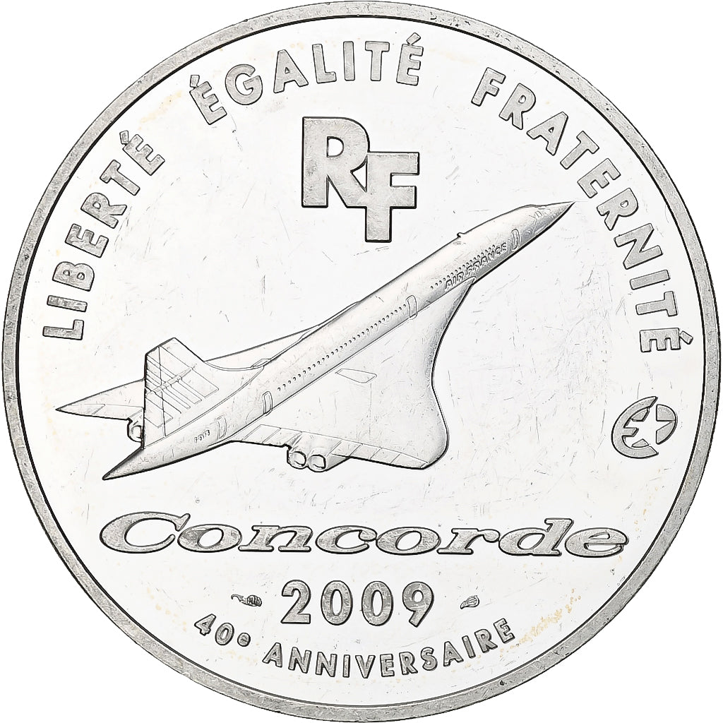 Francia, 10 Euro, Concorde, 2009, Monnaie de Paris, BE, SPL, Argento, KM:1596