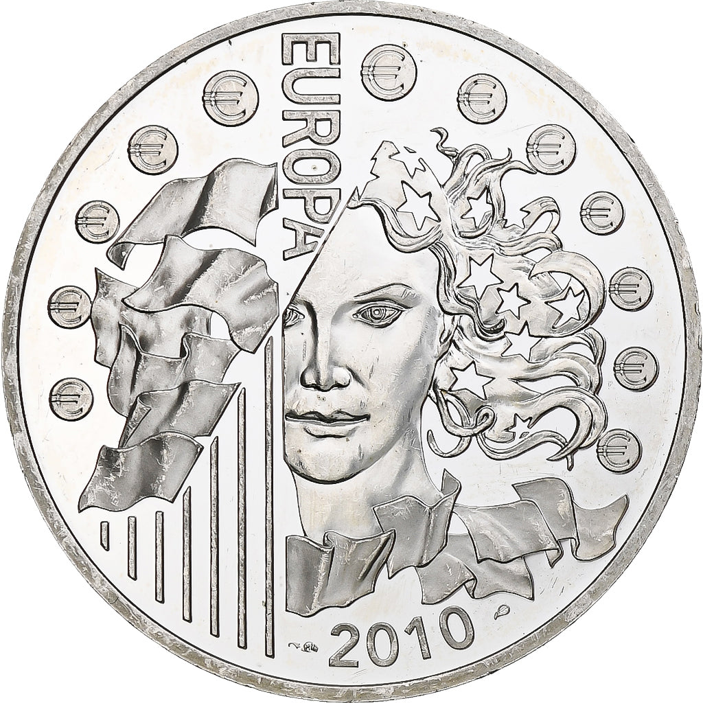 France, 10 Euro, Abbaye de Cluny, 2010, Monnaie de Paris, BE, MS(60-62), Silver