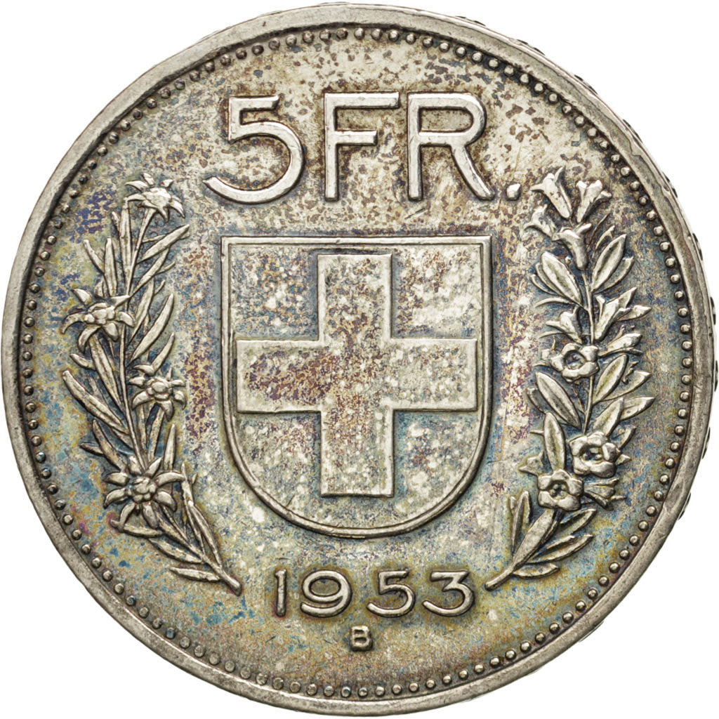Suisse, Confédération helvétique, 5 Francs, 1853 B, Berne, KM 40